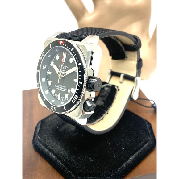 Gevril Men's Watch 4541 GV2 XO Submarine Swiss Automatic Black Dial Leather 44mm - Picture 2 of 14